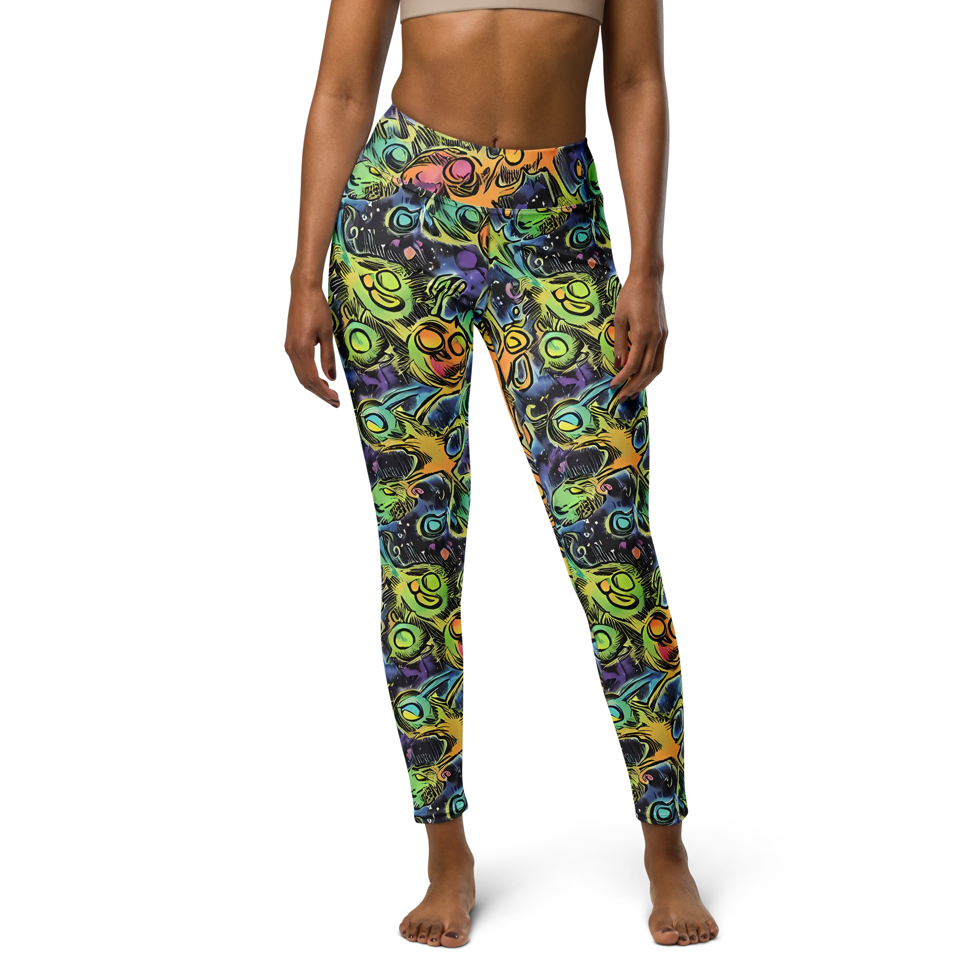 Psychedelic Relics on Yoga Leggings — Front