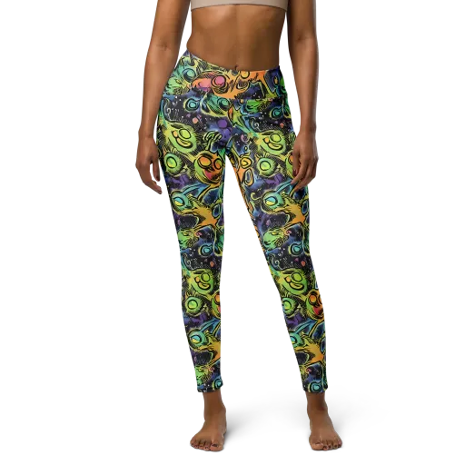 Psychedelic Relics on a Yoga Leggings