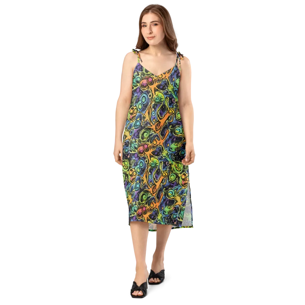Psychedelic Relics on Slip Dress — Front