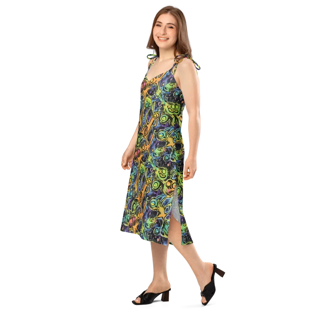 Psychedelic Relics on Slip Dress — Left Front