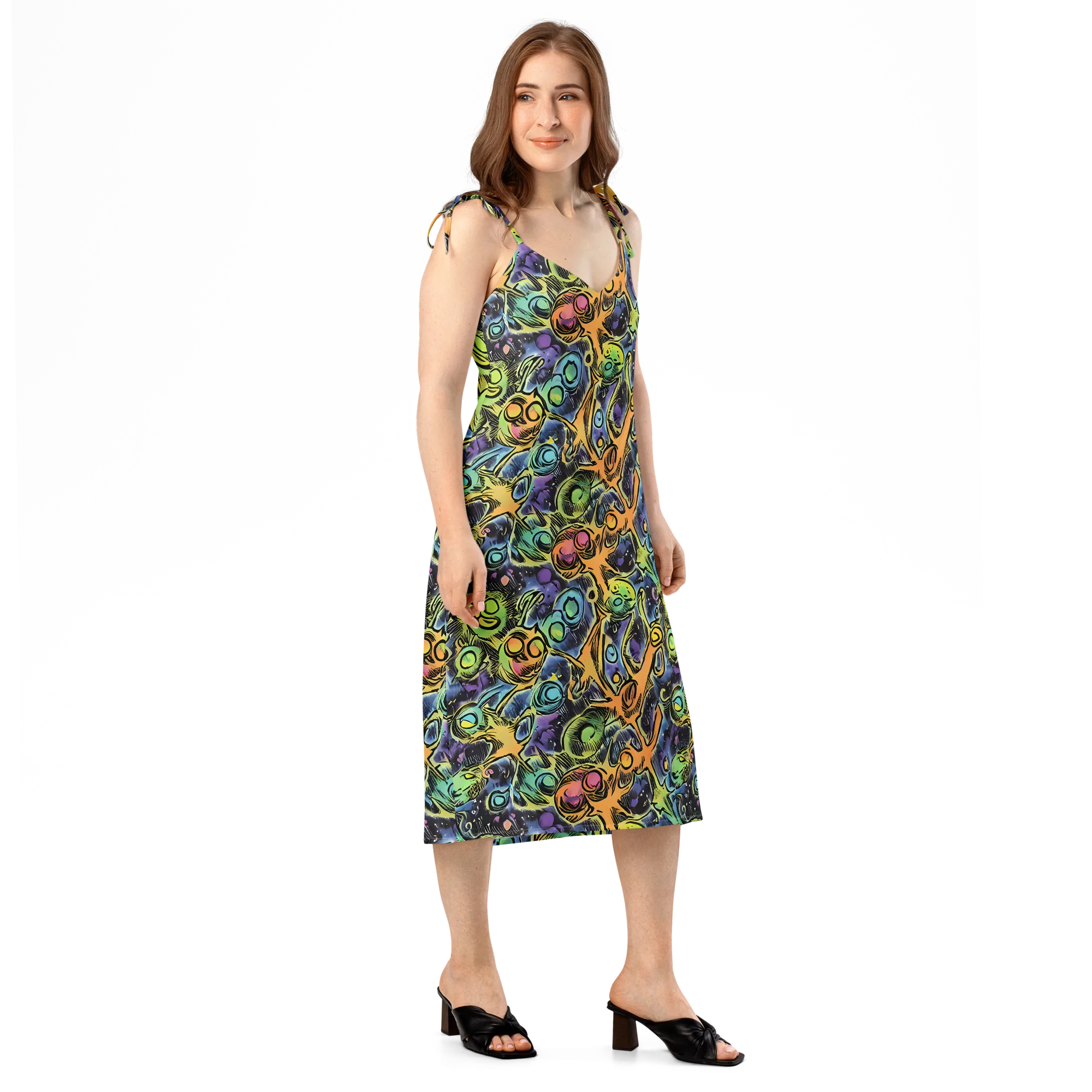 Psychedelic Relics on Slip Dress — Right Front