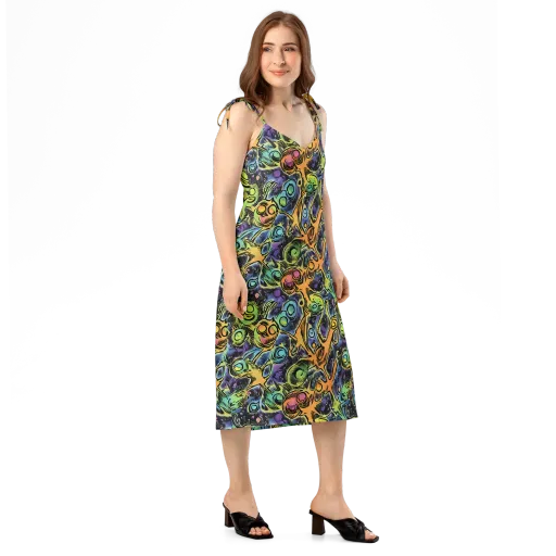 Psychedelic Relics on a Slip Dress