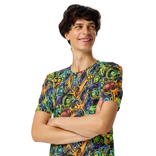 Psychedelic Relics on a Men's Crew Neck T-Shirt