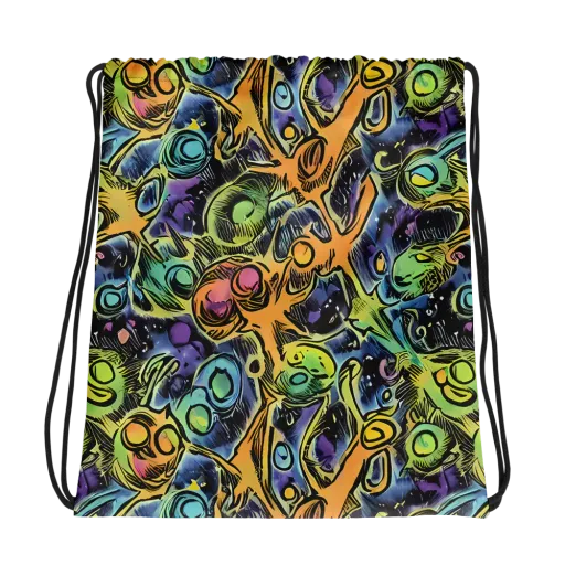Psychedelic Relics on a Drawstring Bag