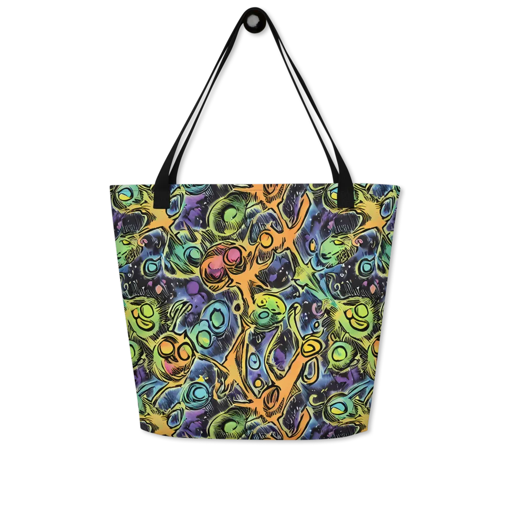 Psychedelic Relics on Large Tote Bag W/ Pocket — Front