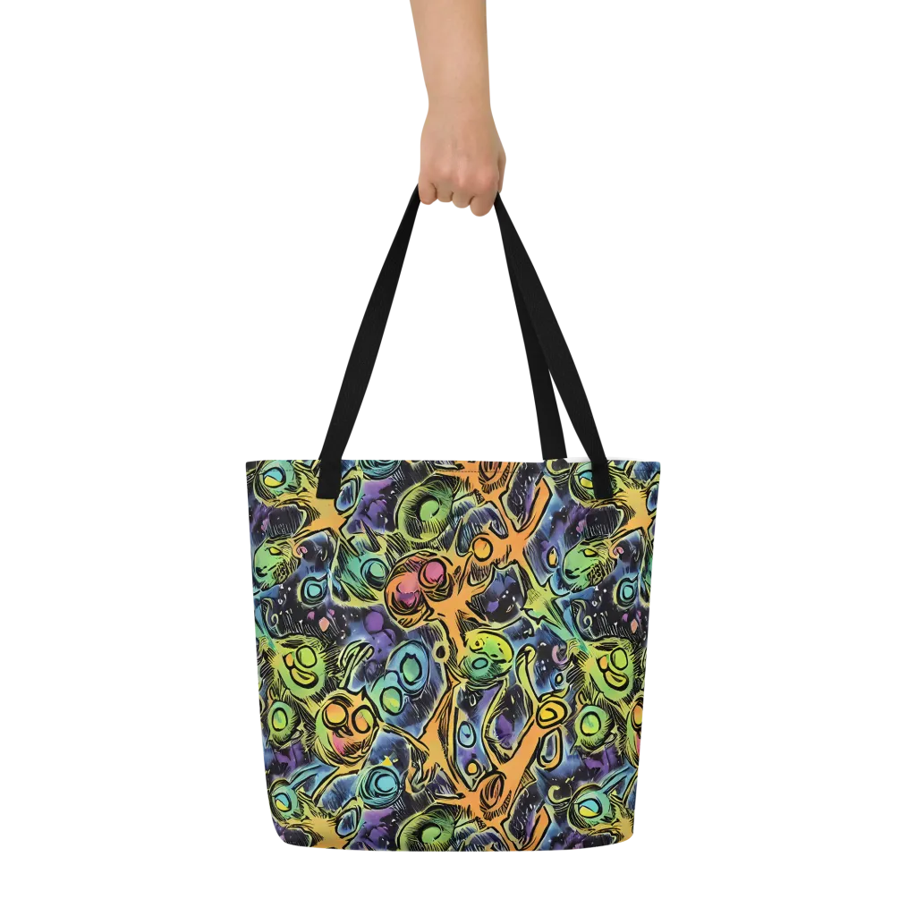 Psychedelic Relics on Large Tote Bag W/ Pocket — Front