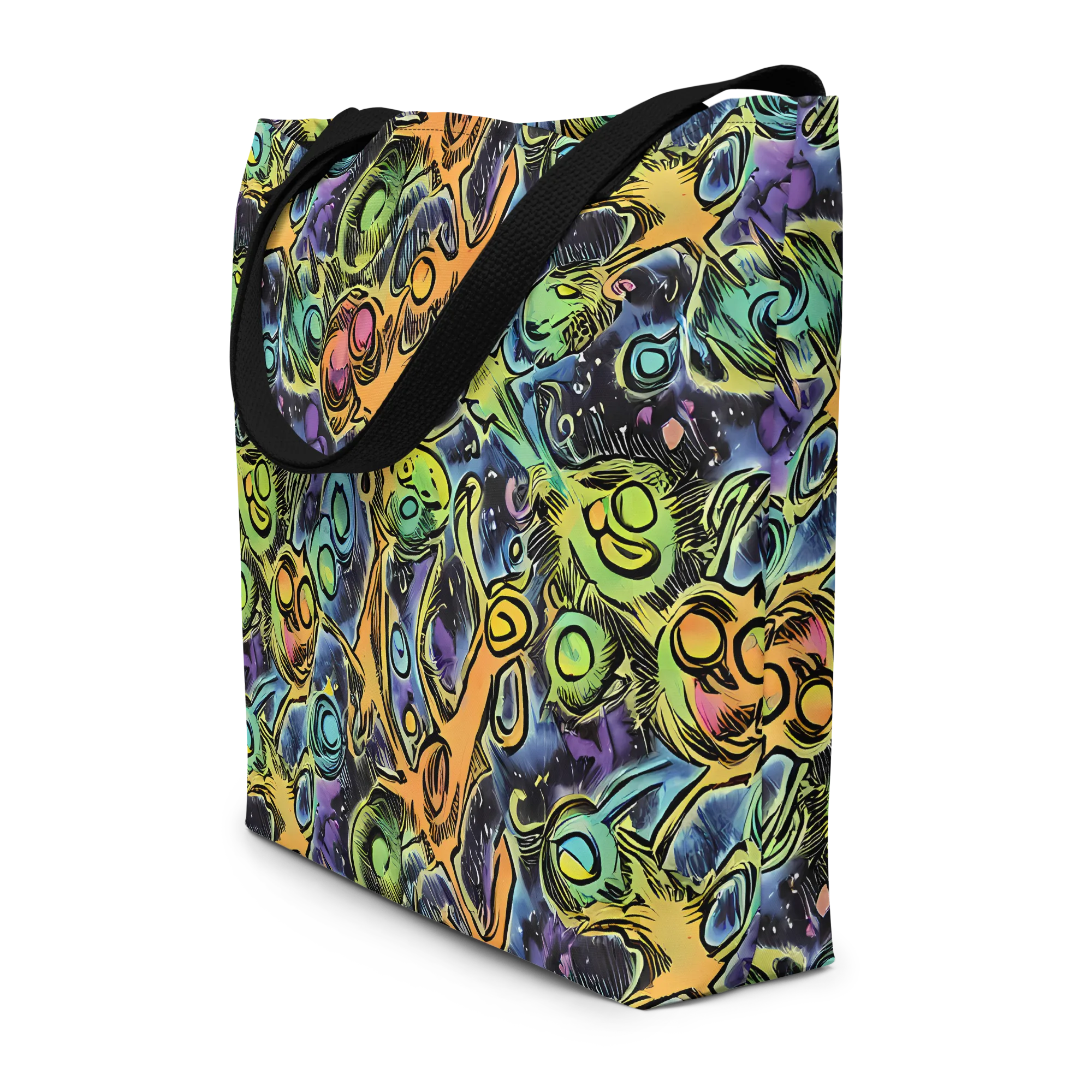 Psychedelic Relics on Large Tote Bag W/ Pocket — Front