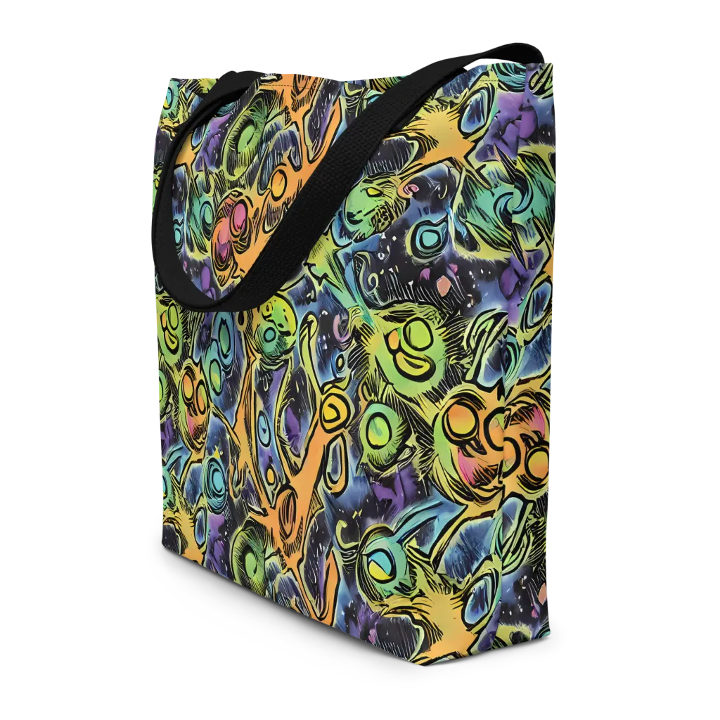 Psychedelic Relics on Large Tote Bag W/ Pocket — Front