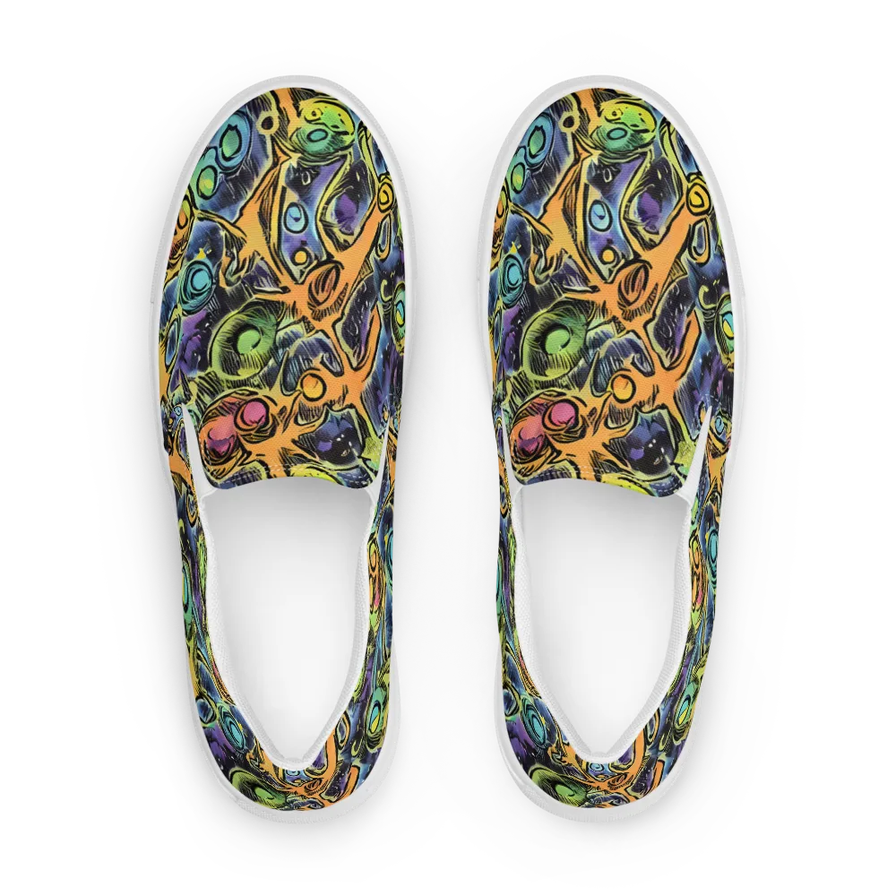 Psychedelic Relics on Women's Slip-On Canvas Shoes — Front