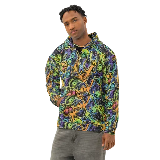 Psychedelic Relics on a Cotton Hoodie