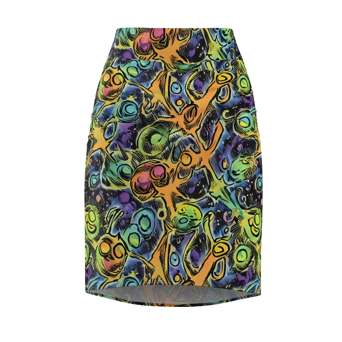 Psychedelic Relics on Pencil Skirt — Front
