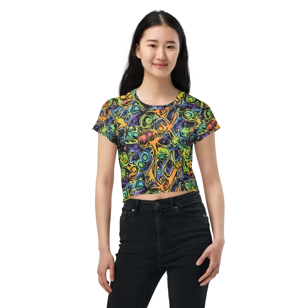 Psychedelic Relics on Crop Tee — Front