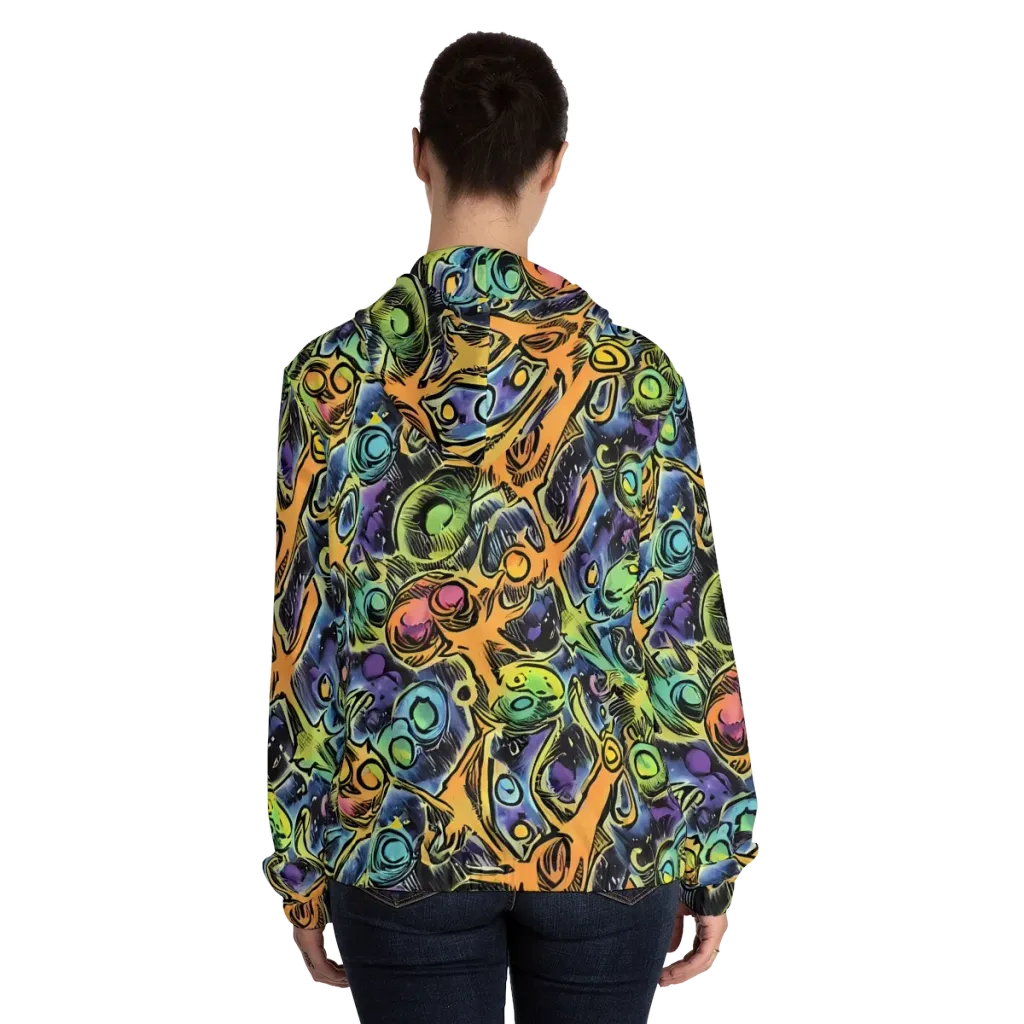 Psychedelic Relics on Women's Full-Zip Hoodie — Back On Person