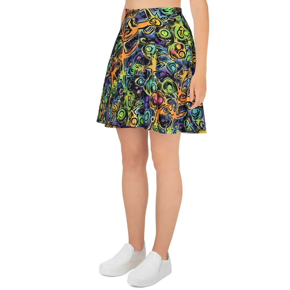 Psychedelic Relics on Skater Skirt — Left