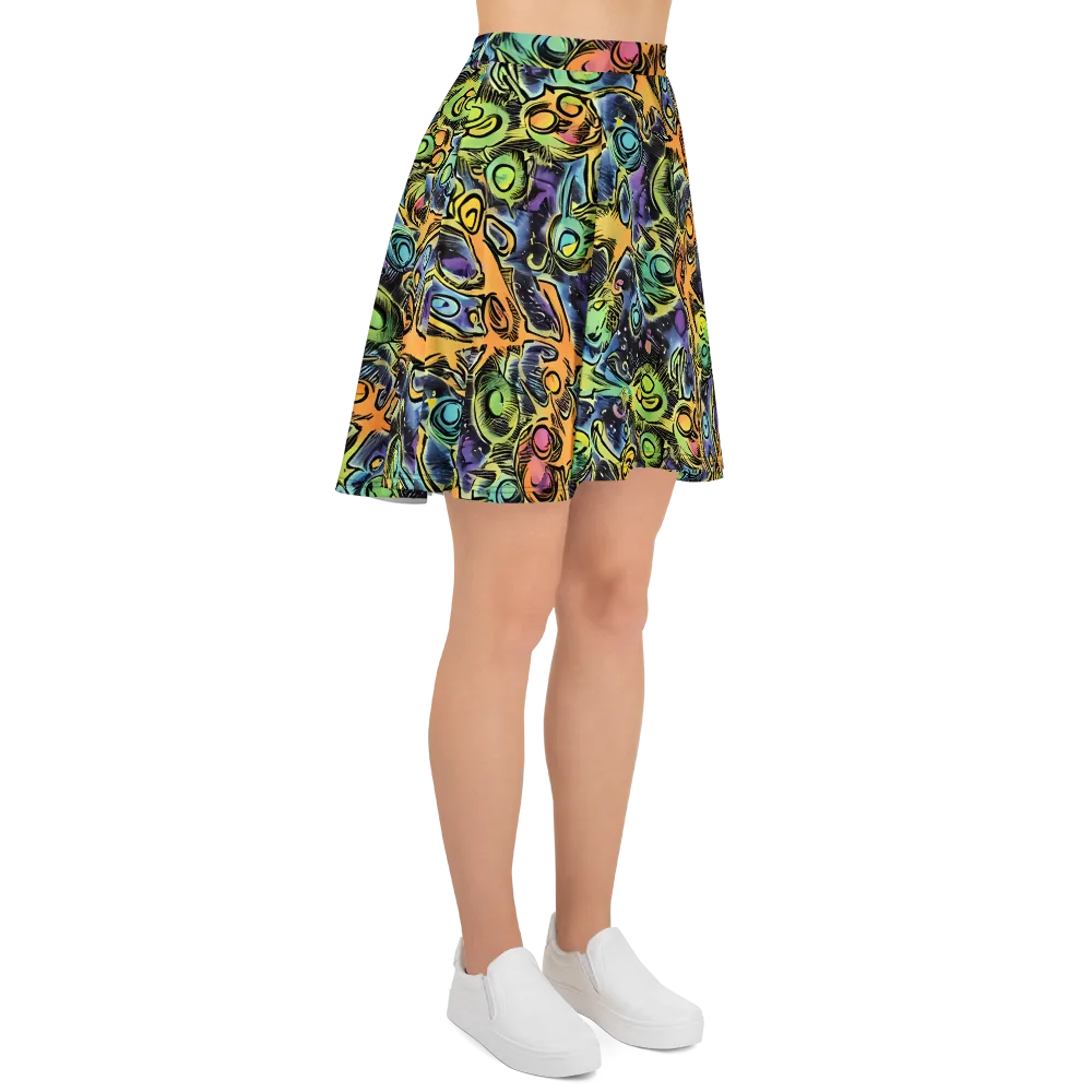 Psychedelic Relics on Skater Skirt — Right