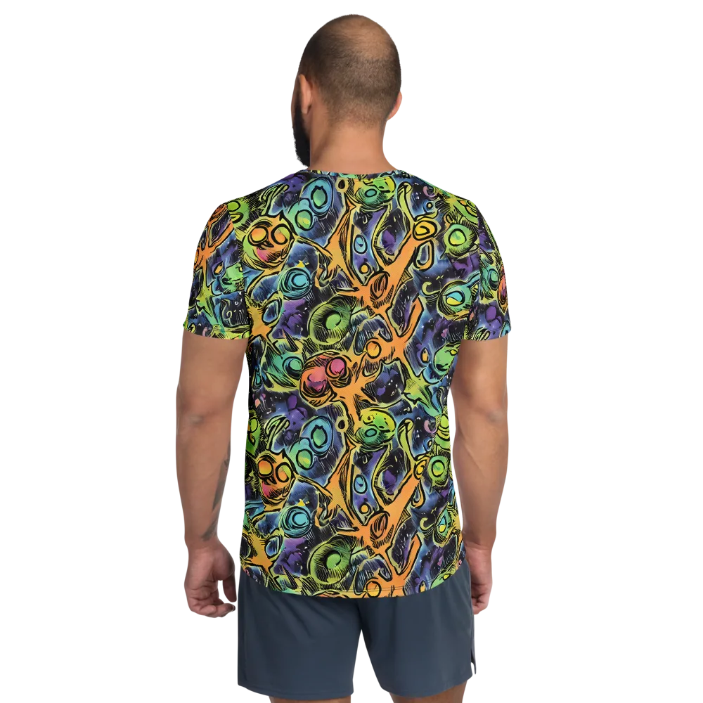 Psychedelic Relics on Men's Athletic T-Shirt — Back