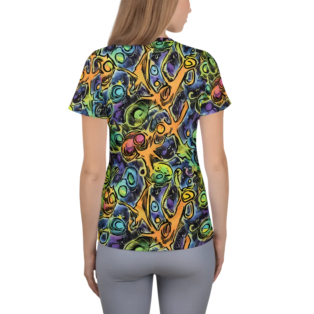 Psychedelic Relics on Women's Athletic T-Shirt — Back