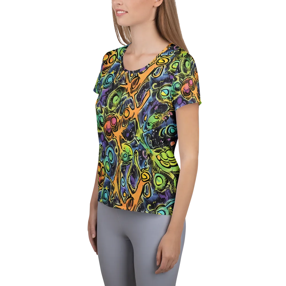 Psychedelic Relics on Women's Athletic T-Shirt — Left