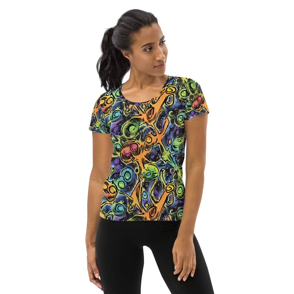 Psychedelic Relics on Women's Athletic T-Shirt — Front