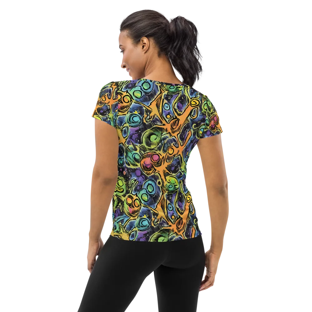 Psychedelic Relics on Women's Athletic T-Shirt — Back