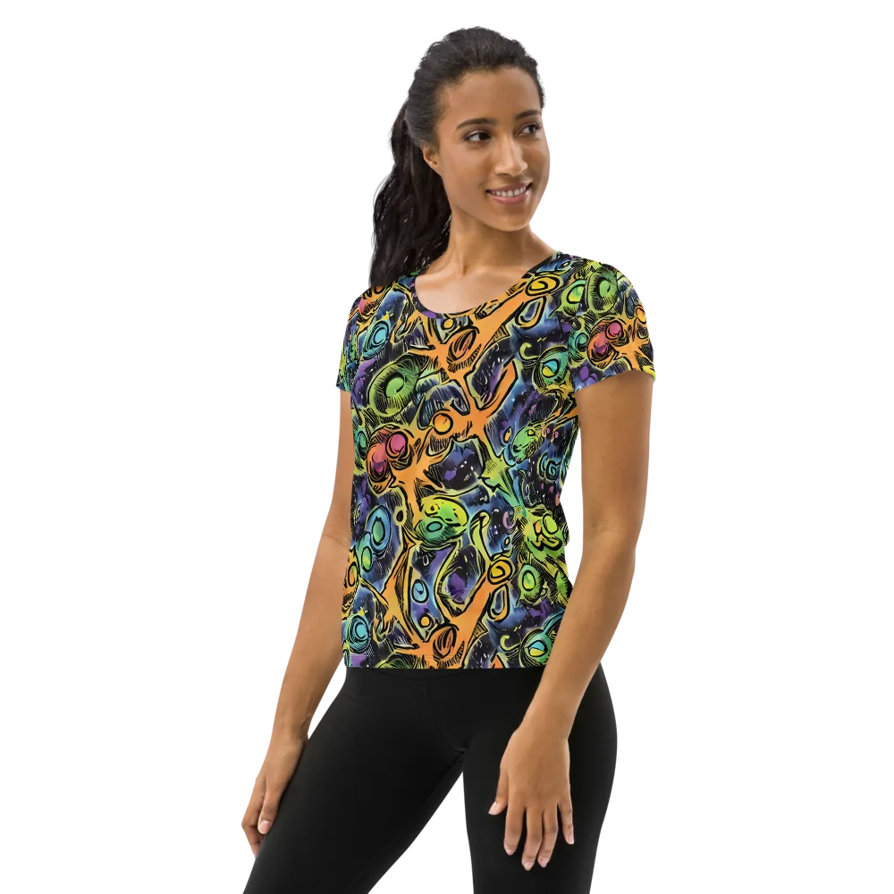 Psychedelic Relics on Women's Athletic T-Shirt — Left