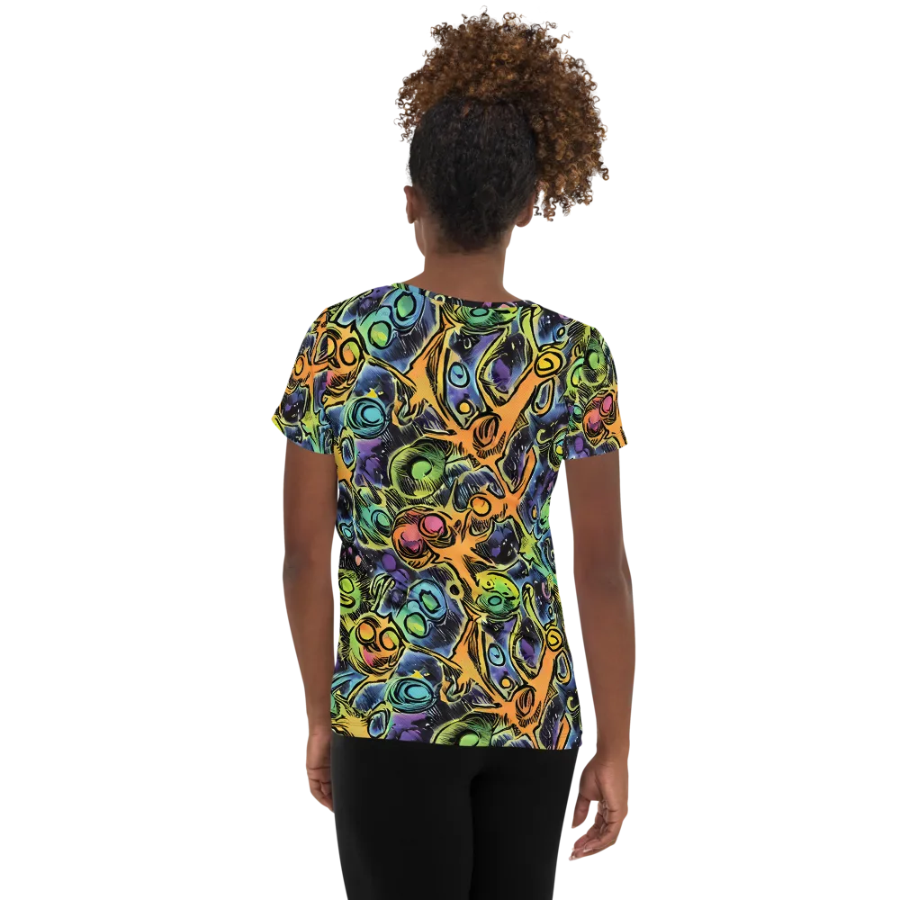 Psychedelic Relics on Women's Athletic T-Shirt — Back