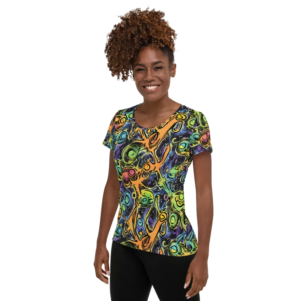 Psychedelic Relics on Women's Athletic T-Shirt — Left