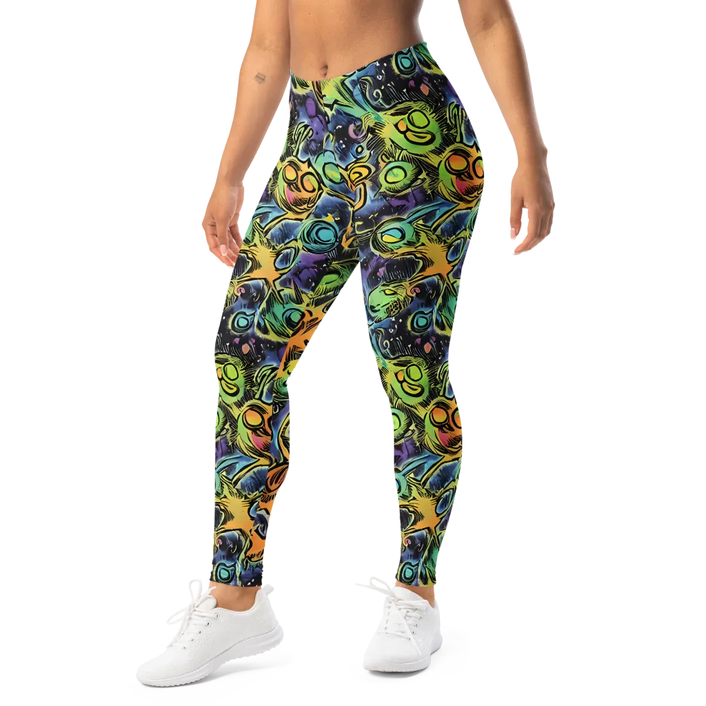 Psychedelic Relics on Leggings — Left Front