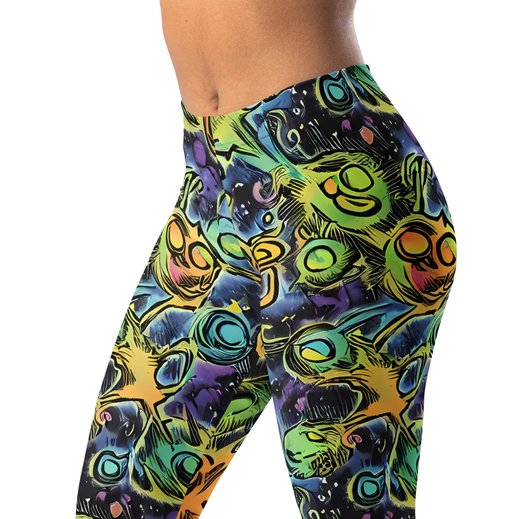 Psychedelic Relics on Leggings — Left Front