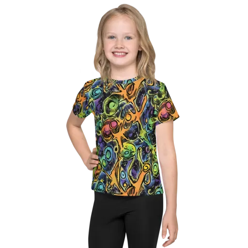 Psychedelic Relics on a Kids Crew Neck T-Shirt