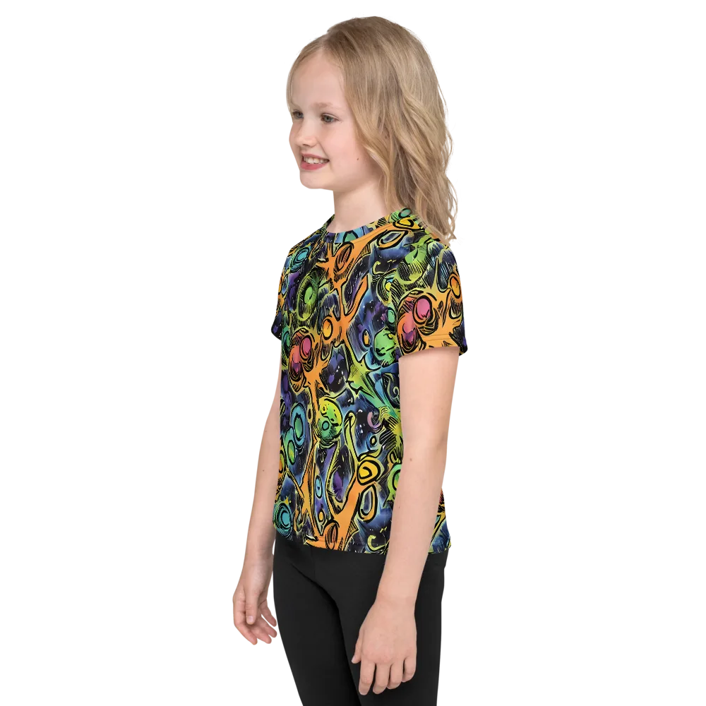Psychedelic Relics on Kids Crew Neck T-Shirt — Left