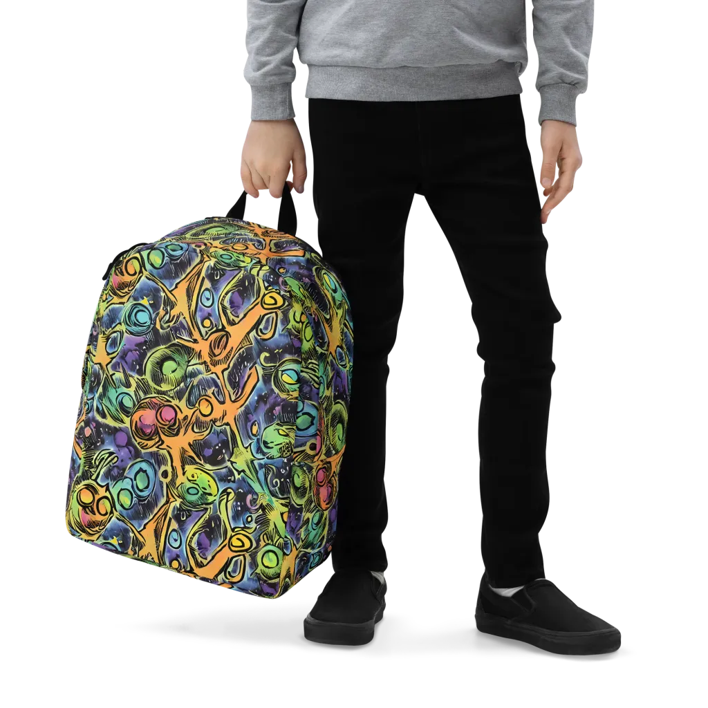 Psychedelic Relics on Minimalist Backpack — Zoomed-in