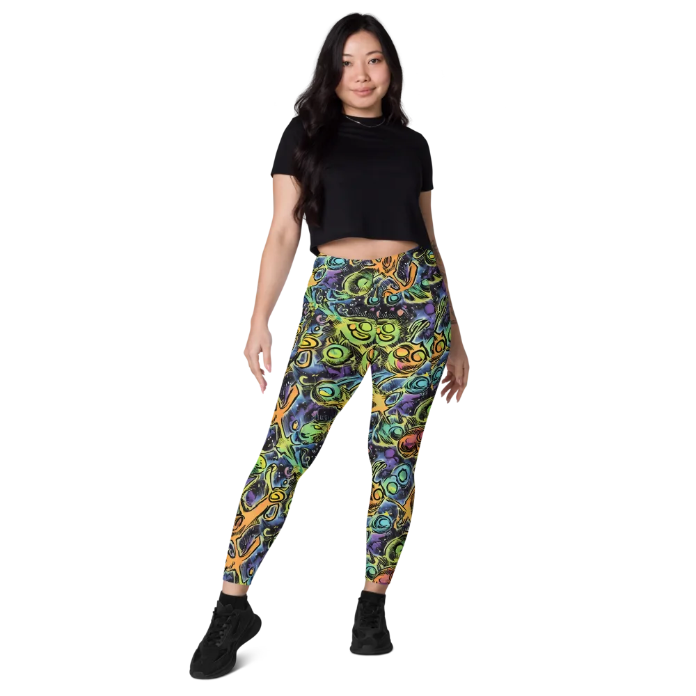 Psychedelic Relics on Leggings with Pockets — Front