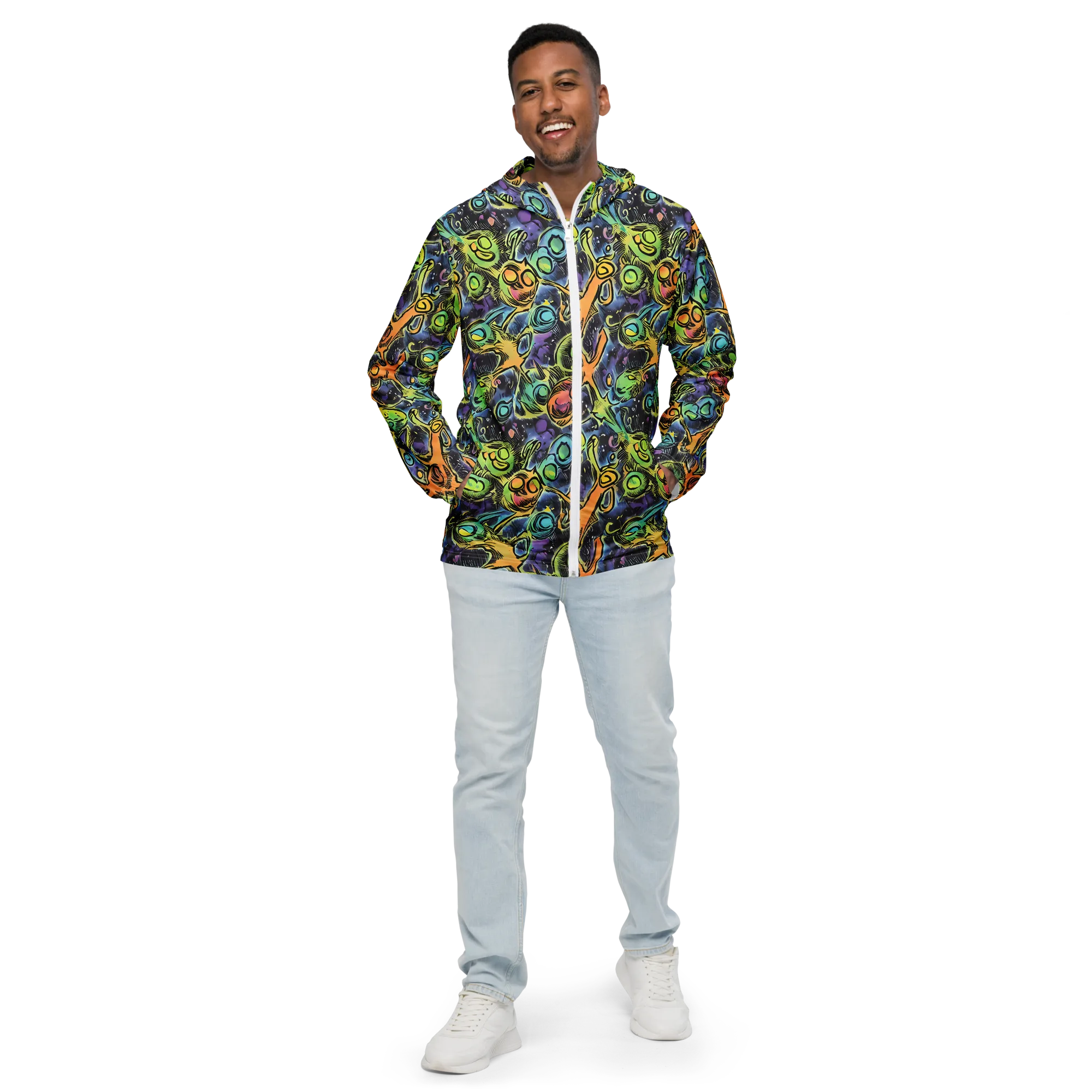 Psychedelic Relics on Men's Windbreaker — Front