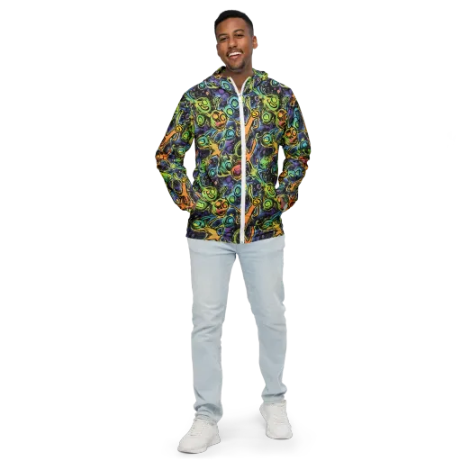 Psychedelic Relics on a Men's Windbreaker