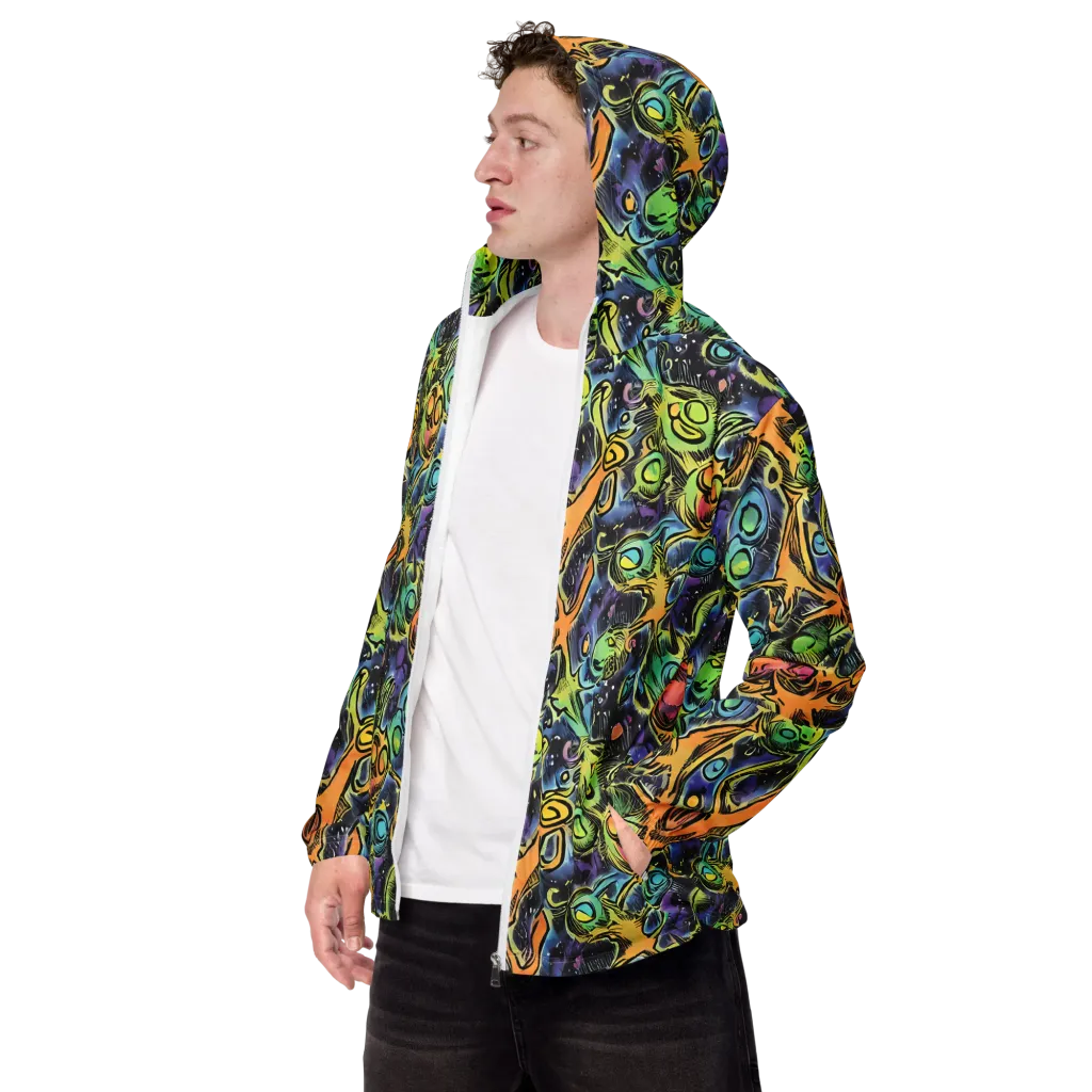 Psychedelic Relics on Men's Windbreaker — Left Front