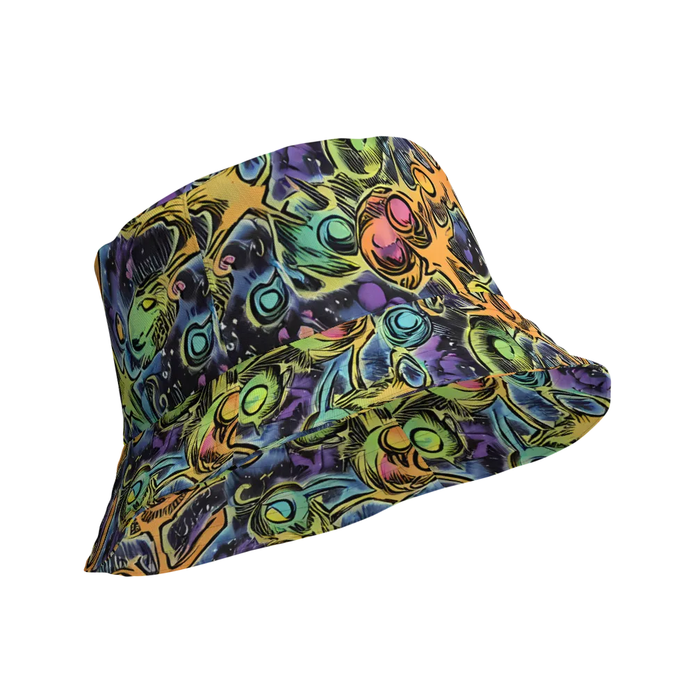 Psychedelic Relics on Reversible Bucket Hat — Product details Outside