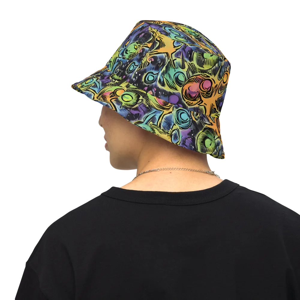Psychedelic Relics on Reversible Bucket Hat — Back Inside