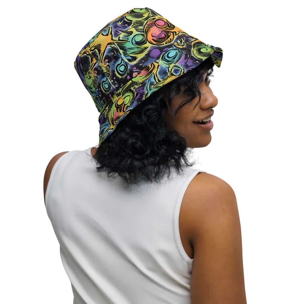 Psychedelic Relics on Reversible Bucket Hat — Right Outside