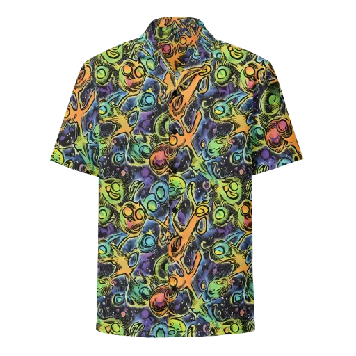Psychedelic Relics on a Button Shirt