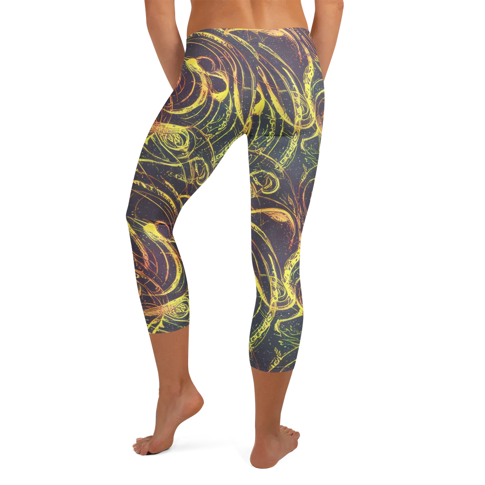Lunar Riptide on Capri Leggings — Back