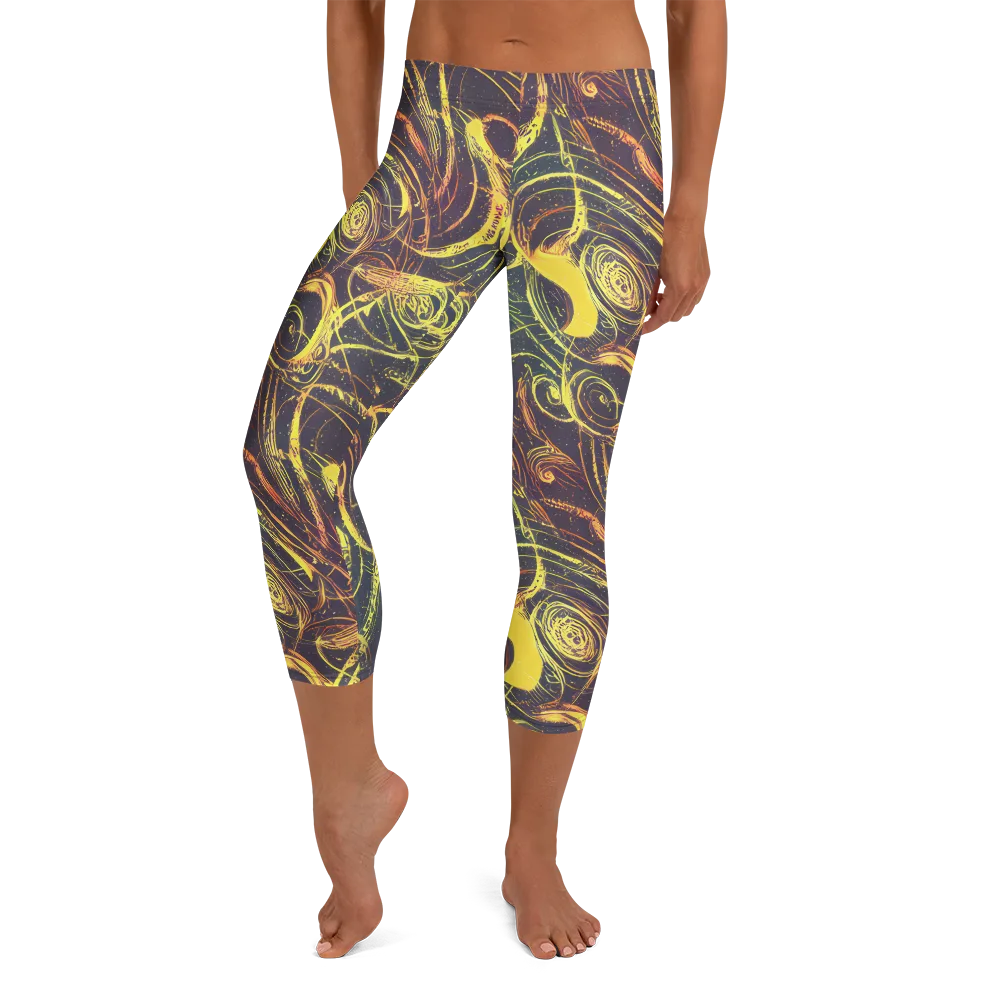 Lunar Riptide on Capri Leggings — Front