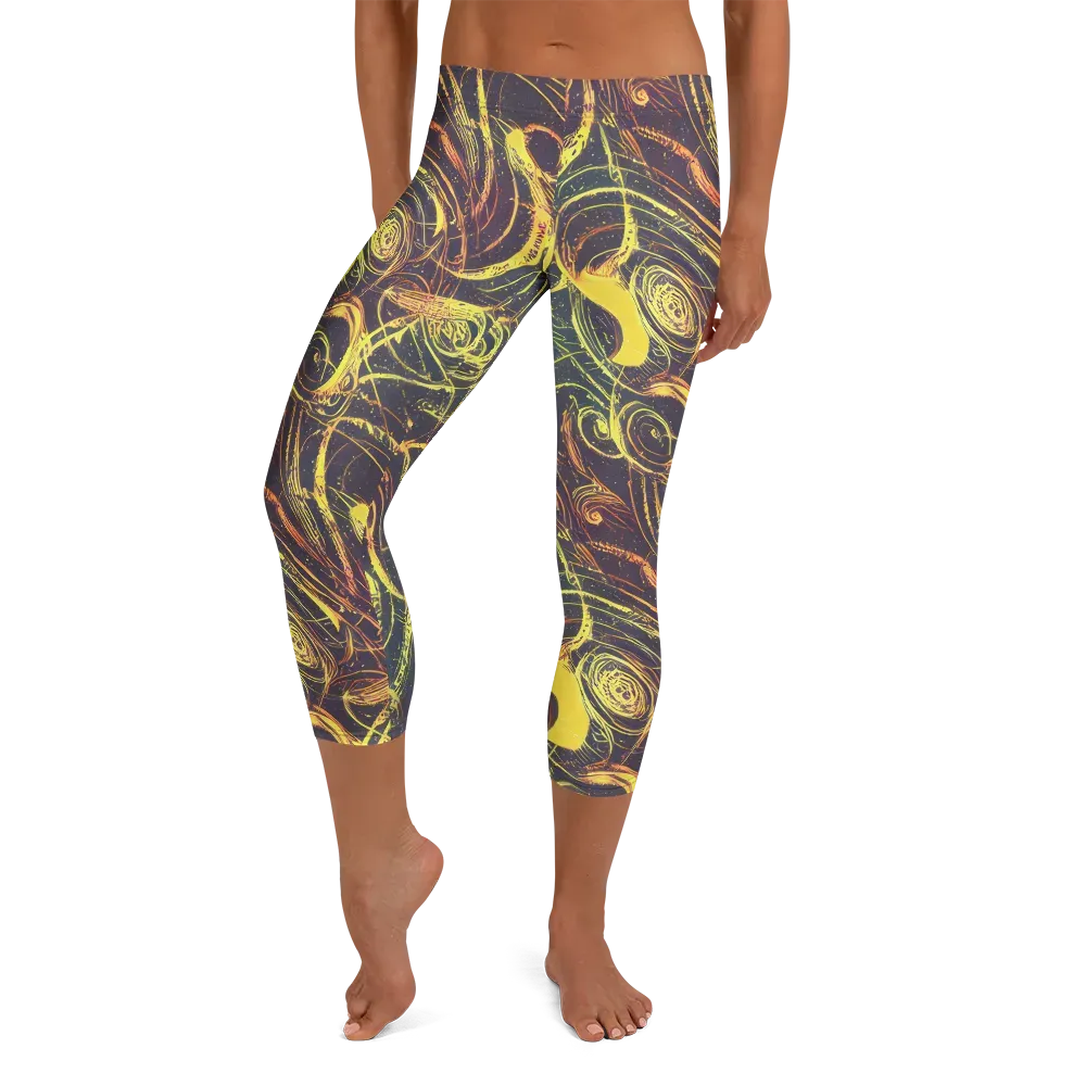 Lunar Riptide on Capri Leggings — Front