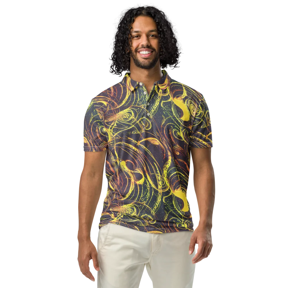 Lunar Riptide on Men's Slim Fit Polo Shirt — Front