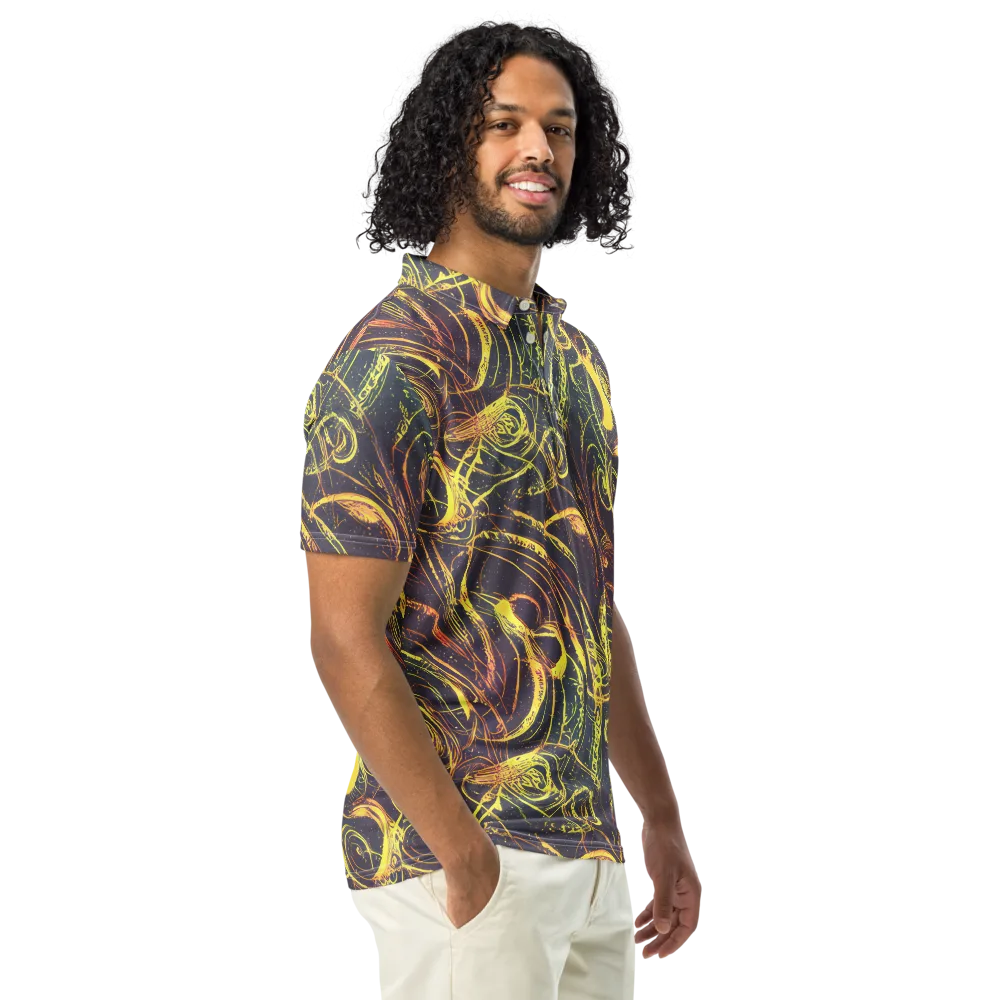 Lunar Riptide on Men's Slim Fit Polo Shirt — Right Front