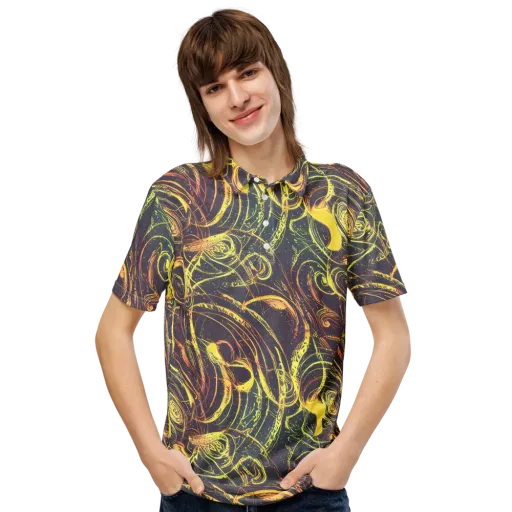 Lunar Riptide on a Men's Slim Fit Polo Shirt