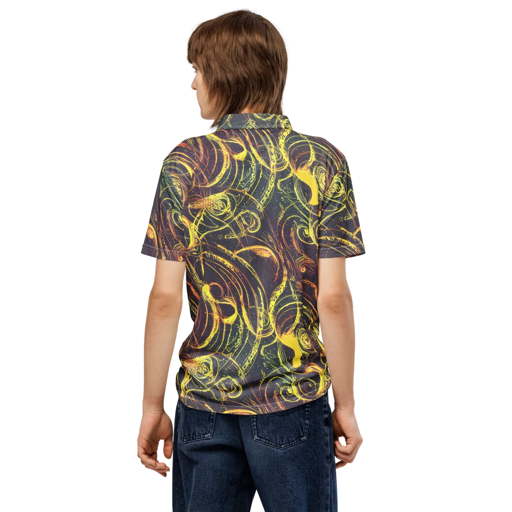 Lunar Riptide on Men's Slim Fit Polo Shirt — Back