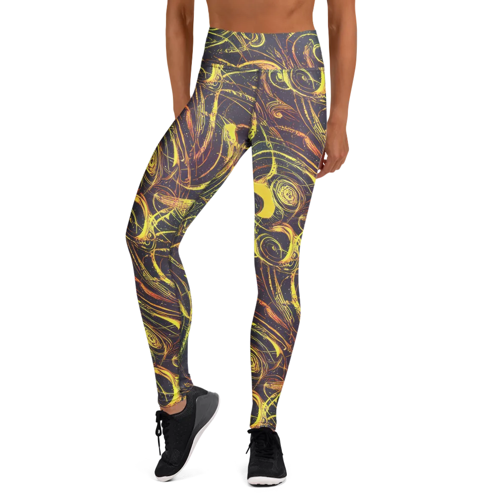 Lunar Riptide on Yoga Leggings — Front