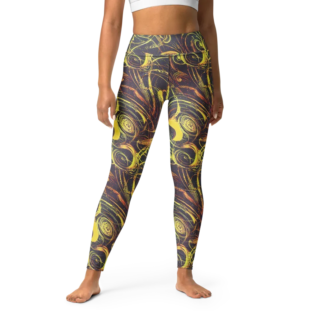 Lunar Riptide on Yoga Leggings — Front