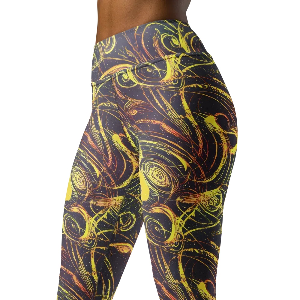 Lunar Riptide on Yoga Leggings — Left Front